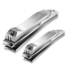 Load image into Gallery viewer, BESTOPE Pro Nagelknipser Set 2 Stücke Nagelschneider Fingernagelknipser und Fußnagelknipser aus Premium Edelstahl Maniküre Nagelzange mit Nagelfeile für Nagelpflege

