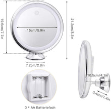 Load image into Gallery viewer, Miroir de Maquillage grossissant x10 Intelligent, Tactile et Portable avec 3 Modes d'éclairage, Rotatif à 360 degrés, Ventouse puissante, pour Table de Salle de Bain et Voyage
